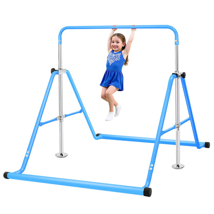 Barre de gymnastique Primy 68 kg pour enfants, barre horizontale réglable en hauteur, barre d'entraînement de gymnastique junior pliable pour l'équipement de gymnastique à domicile, pour enfants de 4 à 10 ans