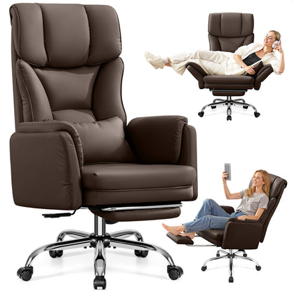 Grand Fauteuil de Bureau de Direction avec Soutien Lombaire Ergonomique 6088