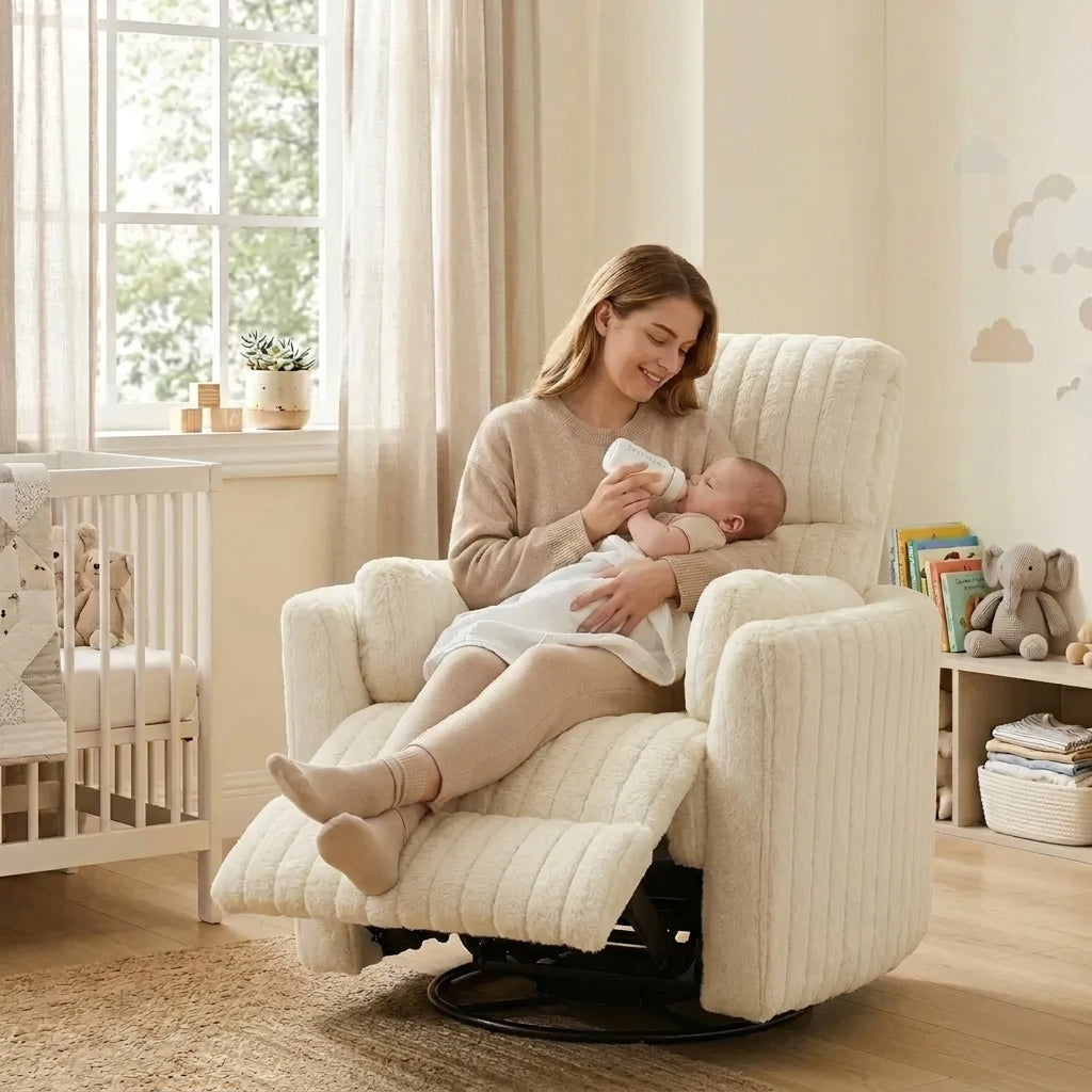 Fauteuil inclinable planeur pour chambre de bébé avec ports USB et repose-pieds