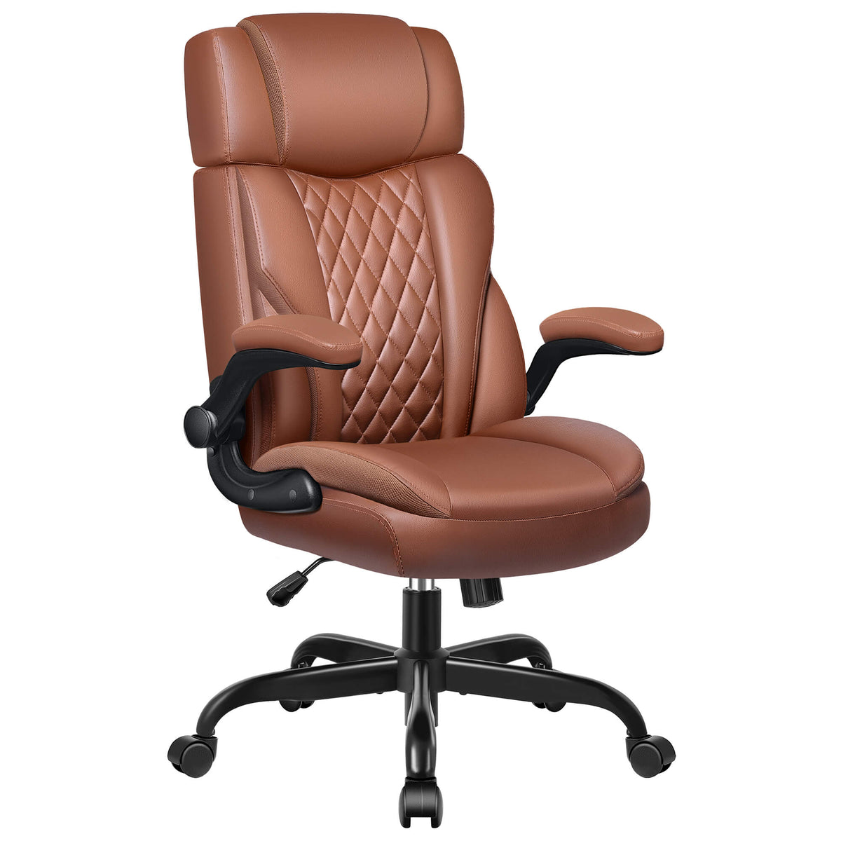 Chaise de bureau ergonomique en cuir à dossier mi-hauteur avec support lombaire 688