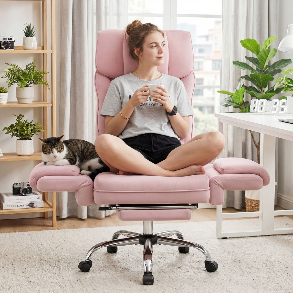 Grand Fauteuil de Bureau de Direction avec Soutien Lombaire Ergonomique 6088