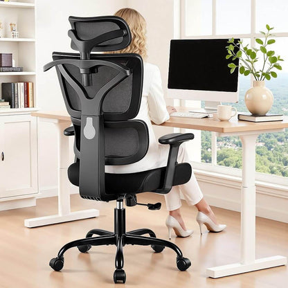 Chaise de bureau ergonomique avec accoudoirs et appui-tête réglables 999-S