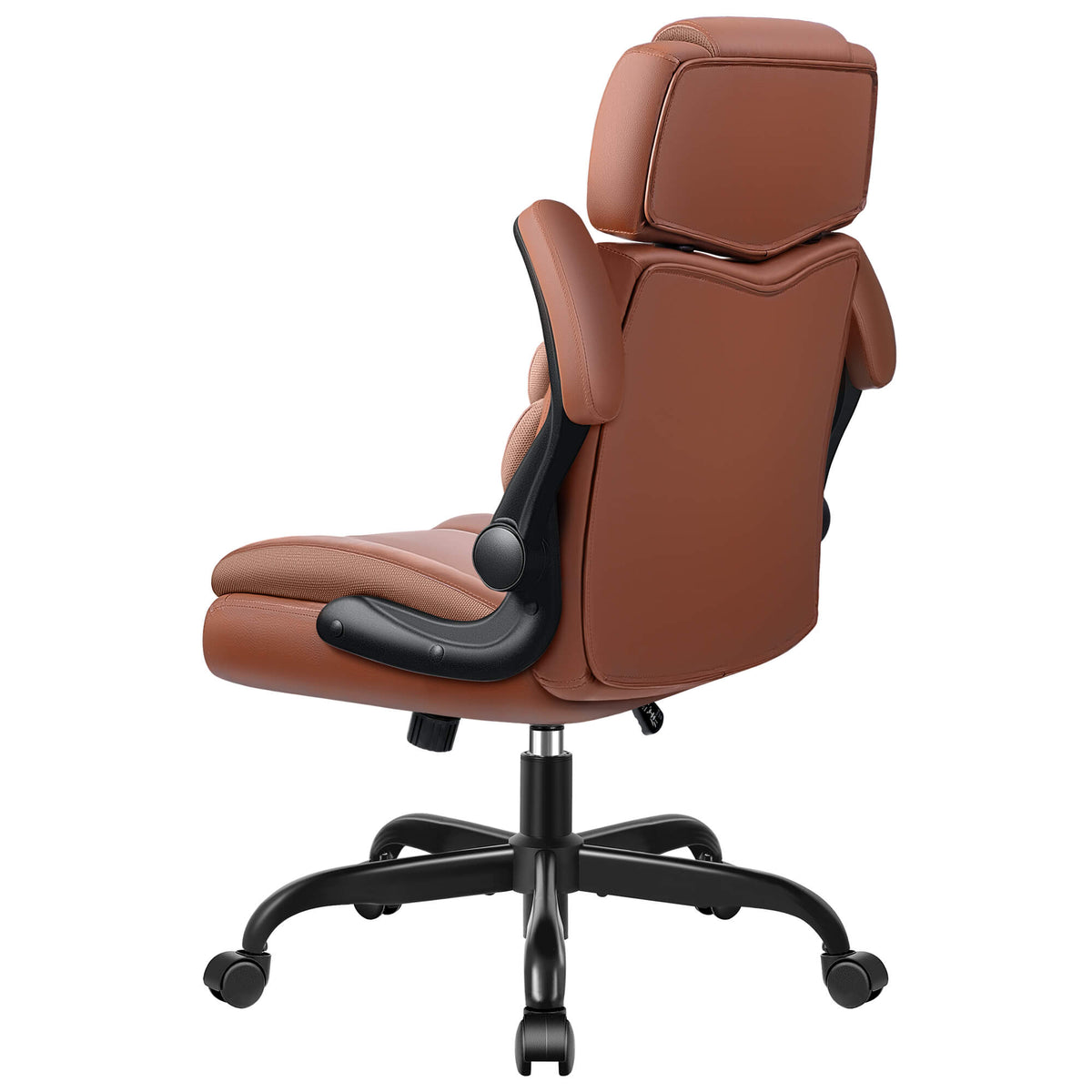 Chaise de bureau ergonomique en cuir à dossier mi-hauteur avec support lombaire 688