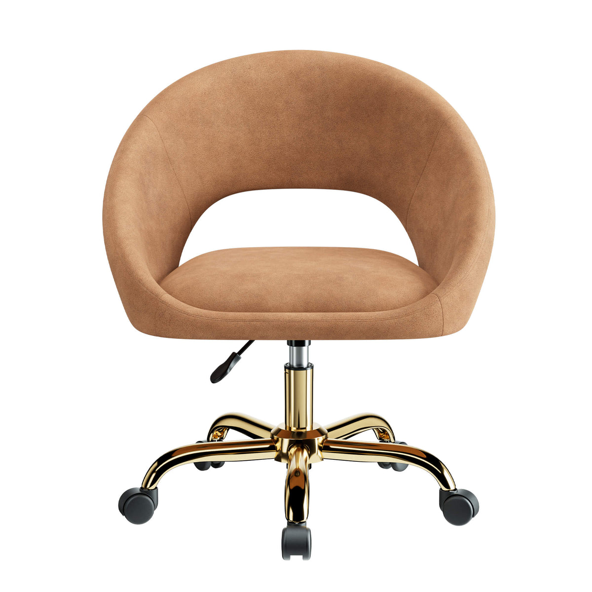 Fauteuil rembourré pivotant réglable avec piètement à roulettes