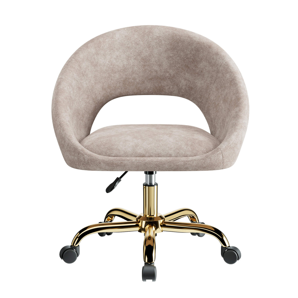 Fauteuil rembourré pivotant réglable avec piètement à roulettes