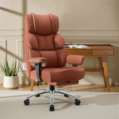 Chaise de bureau exécutive en cuir grand format avec support dorsal