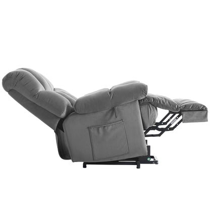 Fauteuil inclinable releveur électrique à positions infinies avec massage et chauffage pour personnes âgées
