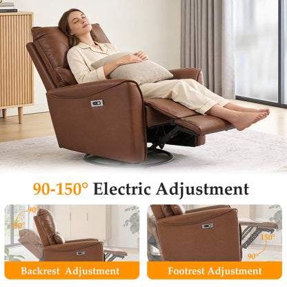 Fauteuil inclinable motorisé pivotant et à bascule en cuir moderne