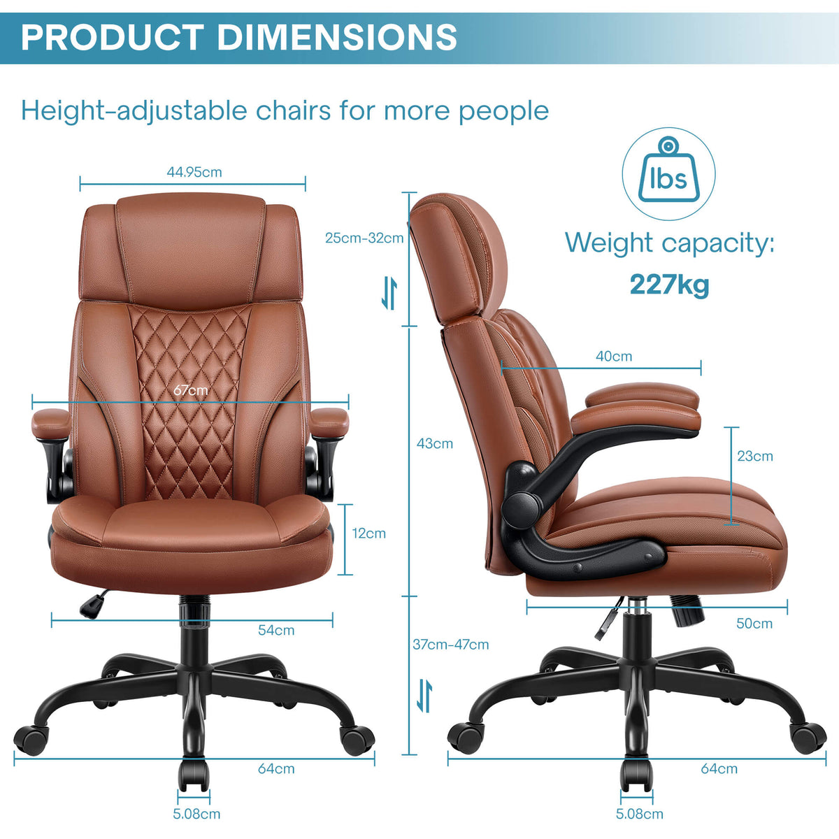 Chaise de bureau ergonomique en cuir à dossier mi-hauteur avec support lombaire 688