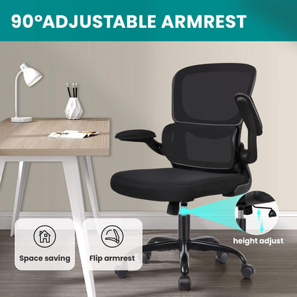 Chaise de bureau ergonomique avec support lombaire et accoudoirs réglables 2202