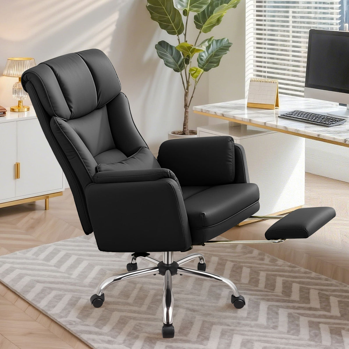 Grand Fauteuil de Bureau de Direction avec Soutien Lombaire Ergonomique 6088