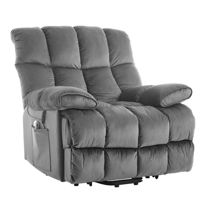 Fauteuil inclinable releveur électrique à positions infinies avec massage et chauffage pour personnes âgées