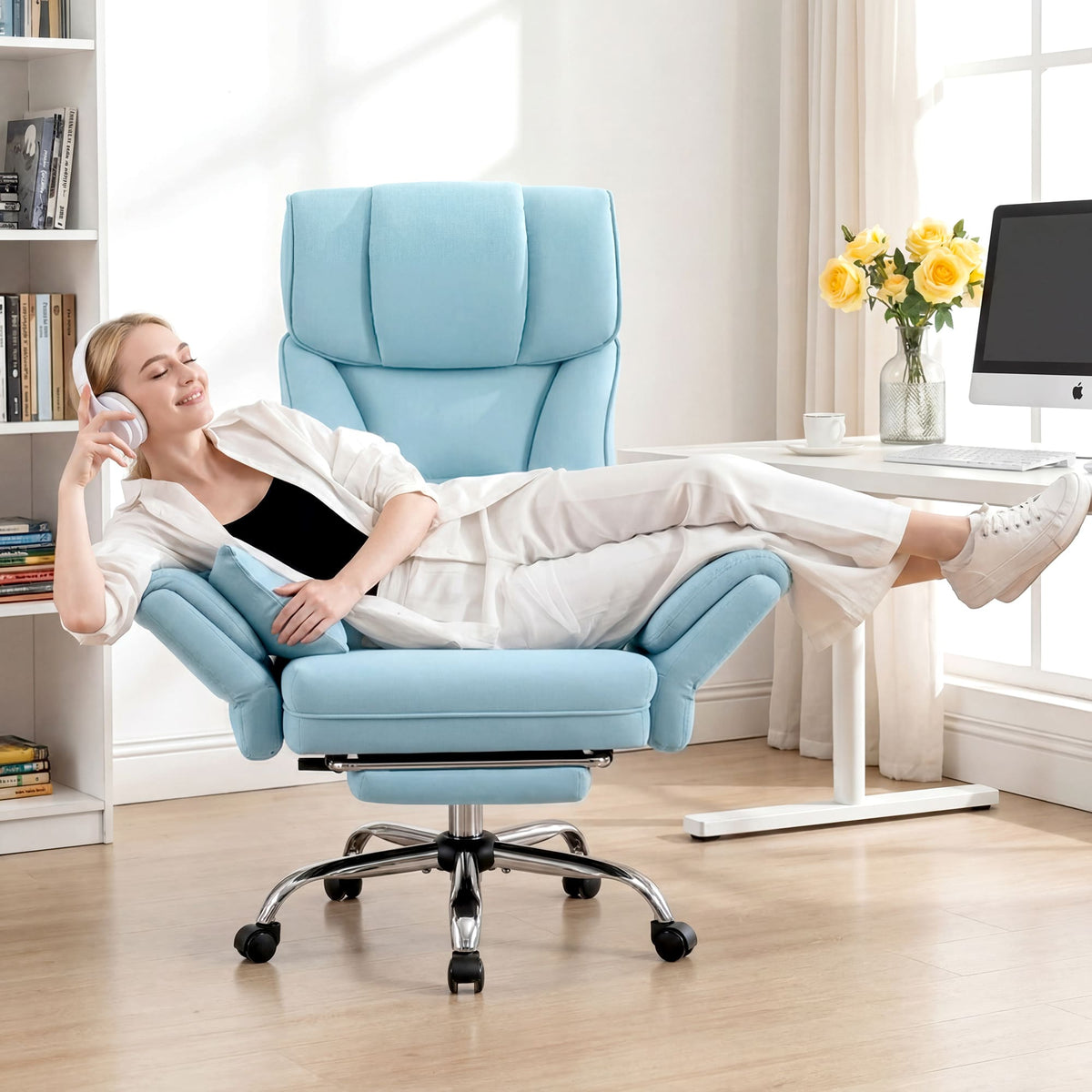 Grand Fauteuil de Bureau de Direction avec Soutien Lombaire Ergonomique 6088