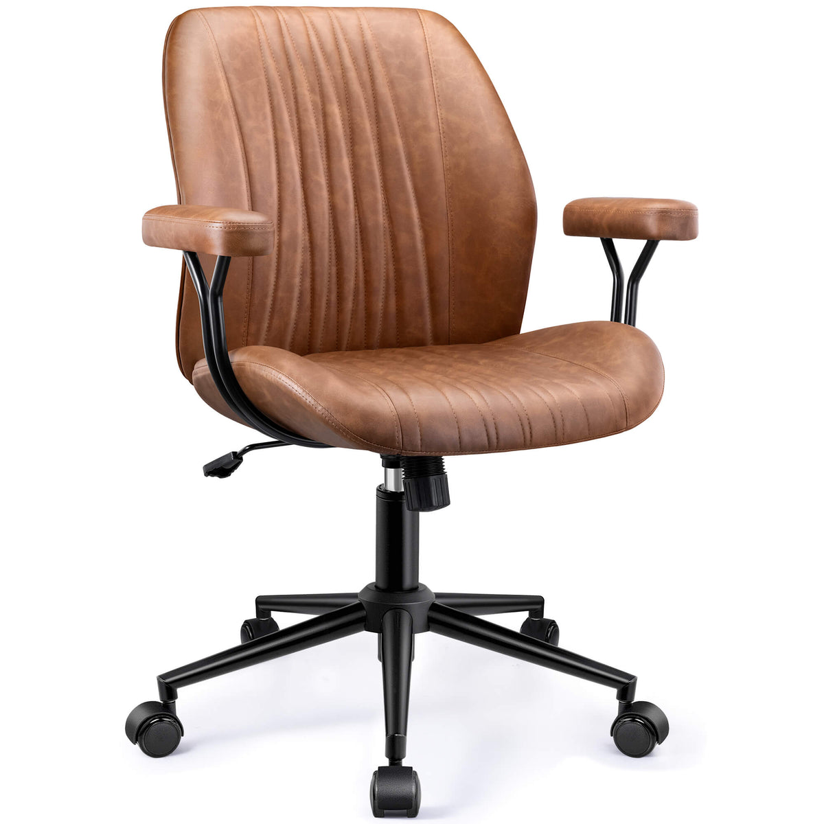 Fauteuil de bureau en daim à dossier haut et réglable avec support lombaire