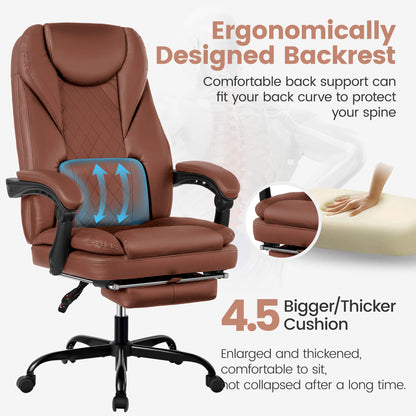 Chaise de bureau ergonomique avec repose-pieds et soutien lombaire SDA003
