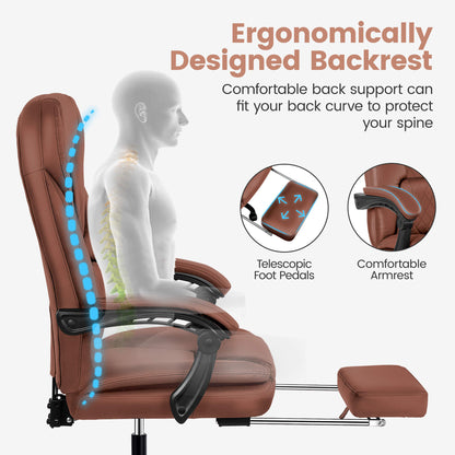Chaise de bureau ergonomique avec repose-pieds et soutien lombaire SDA003