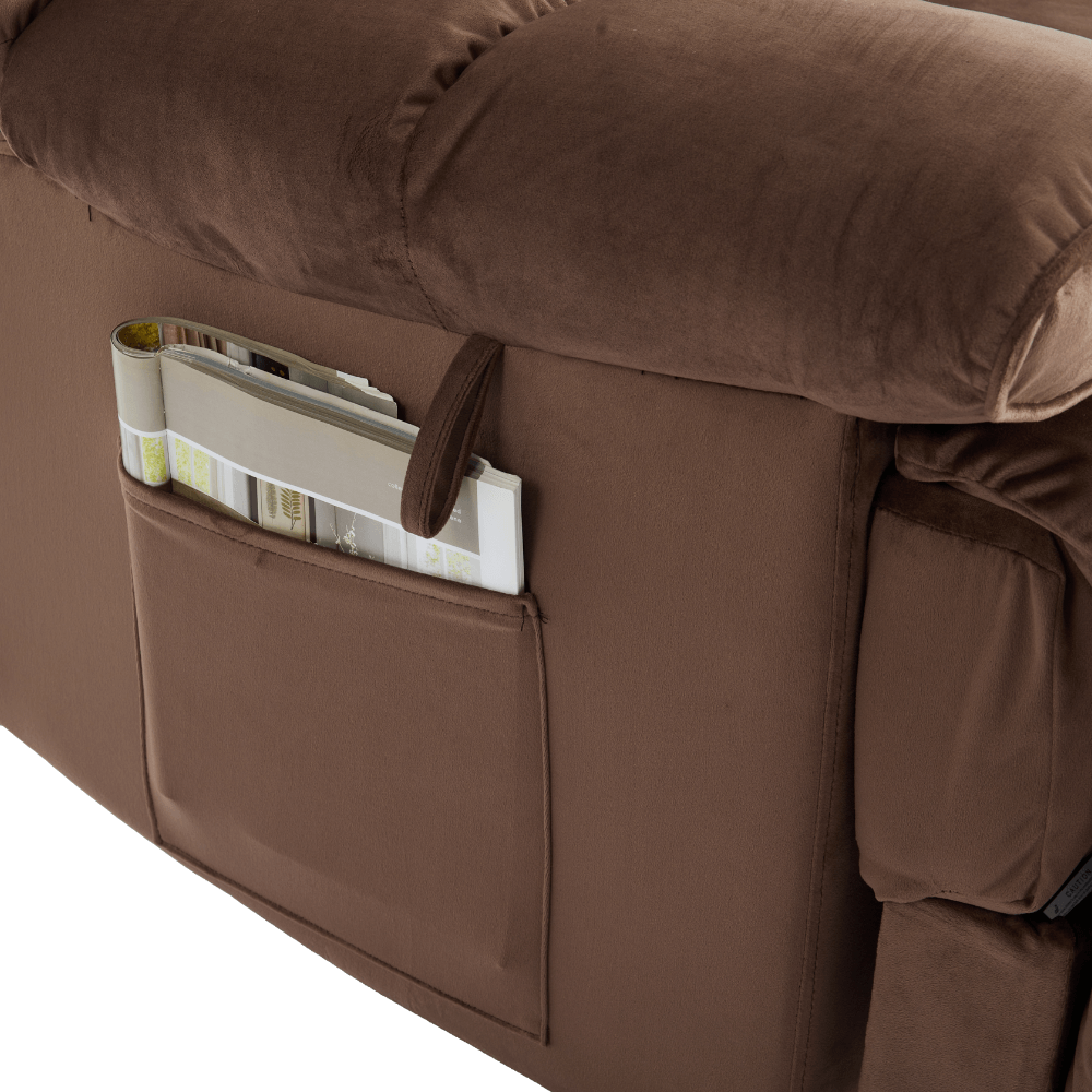 Fauteuil inclinable releveur électrique à positions infinies avec massage et chauffage pour personnes âgées