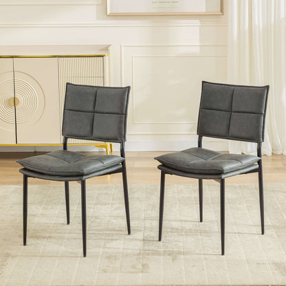 Lot de 2 chaises de salle à manger en similicuir