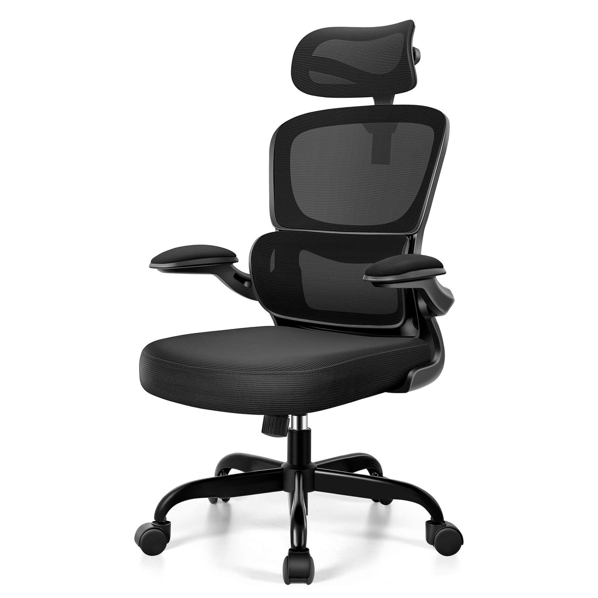 Chaise de bureau ergonomique avec support lombaire et accoudoirs réglables 2202