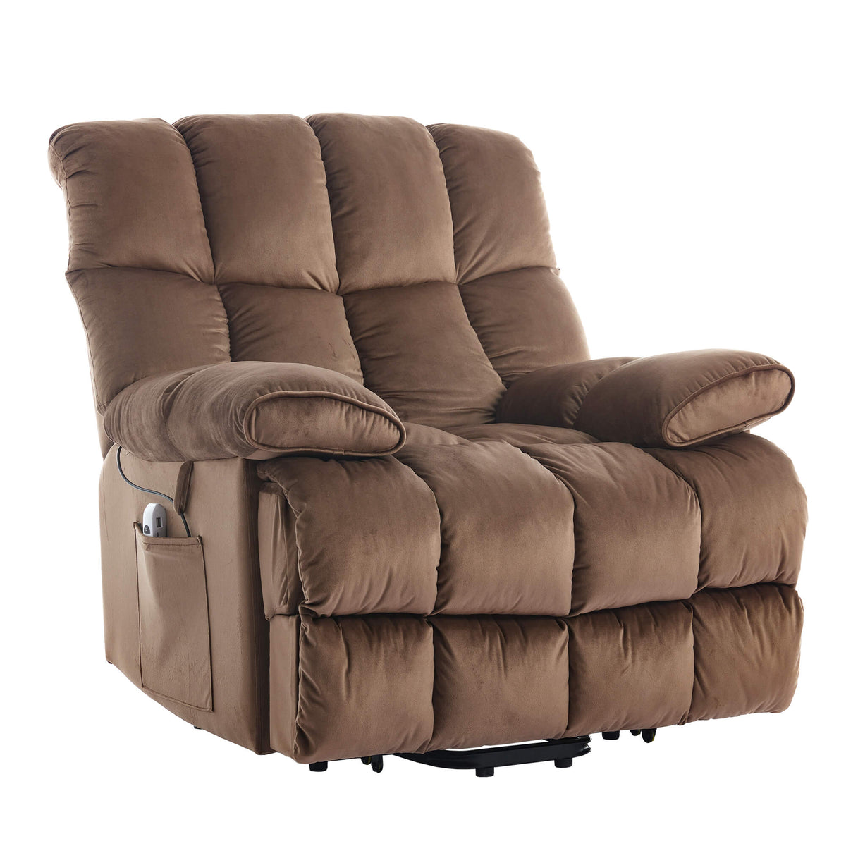 Fauteuil inclinable releveur électrique à positions infinies avec massage et chauffage pour personnes âgées