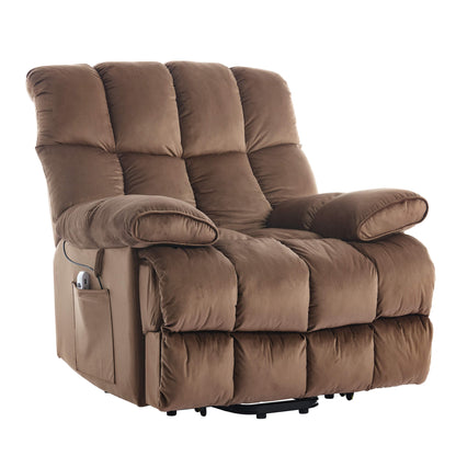 Fauteuil inclinable releveur électrique à positions infinies avec massage et chauffage pour personnes âgées