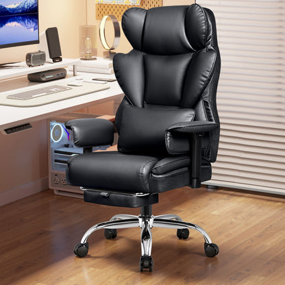Chaise de bureau exécutive en cuir grand format avec support dorsal