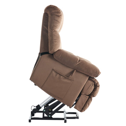 Fauteuil inclinable releveur électrique à positions infinies avec massage et chauffage pour personnes âgées