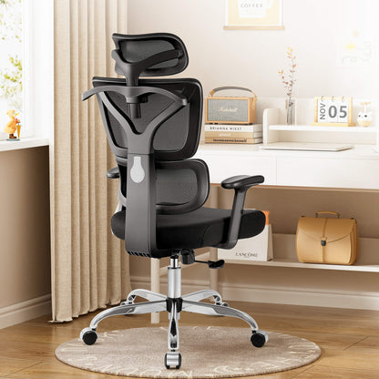 Chaise de bureau ergonomique avec accoudoirs et appui-tête réglables 999-S