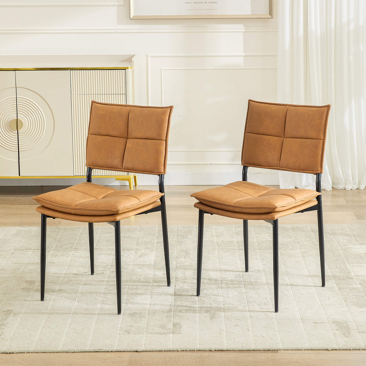 Lot de 2 chaises de salle à manger en similicuir