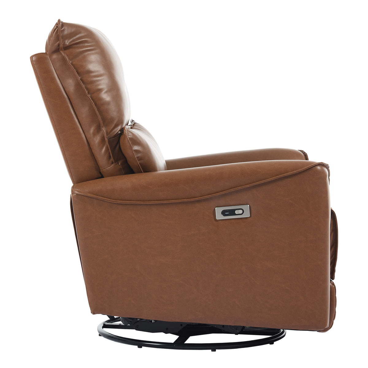 Fauteuil inclinable motorisé pivotant et à bascule en cuir moderne