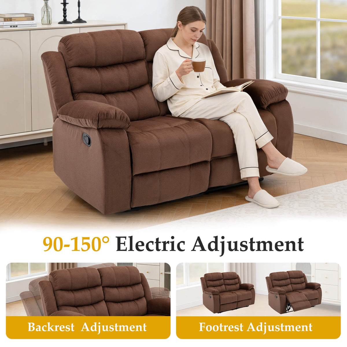 Causeuse inclinable électrique avec port USB