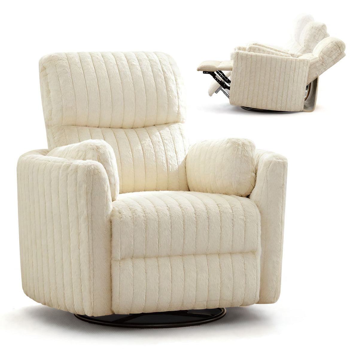 Fauteuil inclinable planeur pour chambre de bébé avec ports USB et repose-pieds