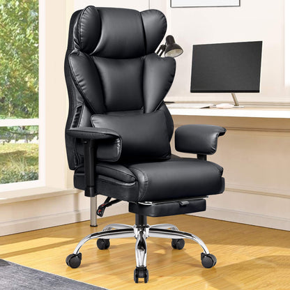 Chaise de bureau exécutive en cuir grand format avec support dorsal
