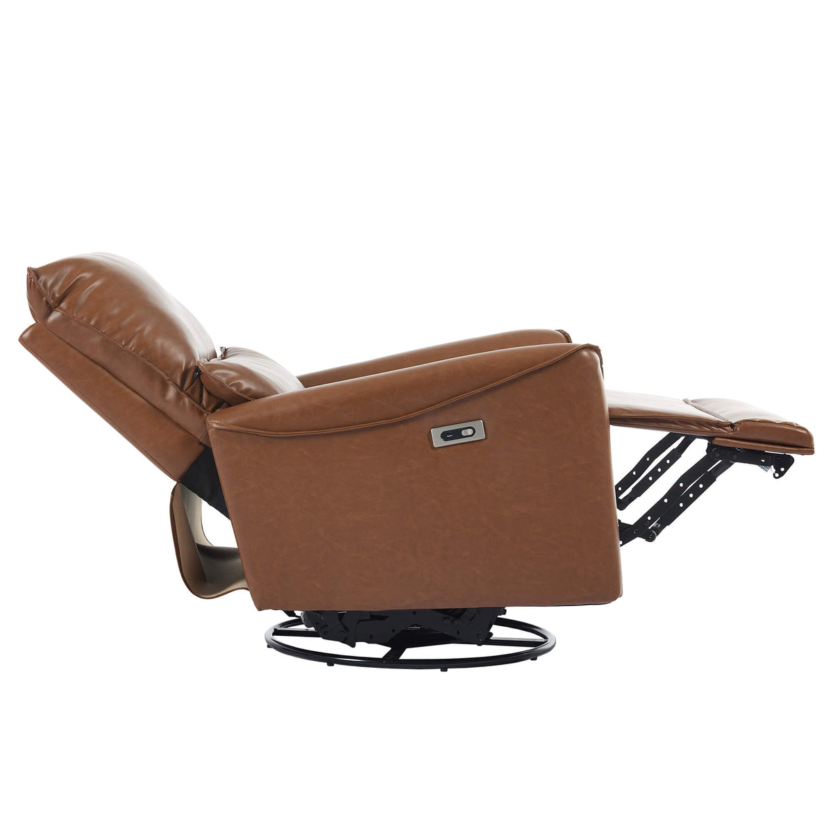 Fauteuil inclinable motorisé pivotant et à bascule en cuir moderne