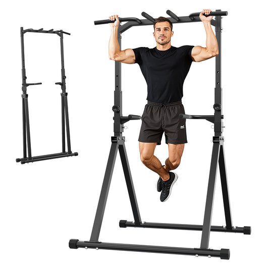 Barre de traction pliable Primy 350 lb, barre de traction pour gym à domicile, tour de musculation autoportante à barres parallèles, équipement de fitness pour l'entraînement musculaire