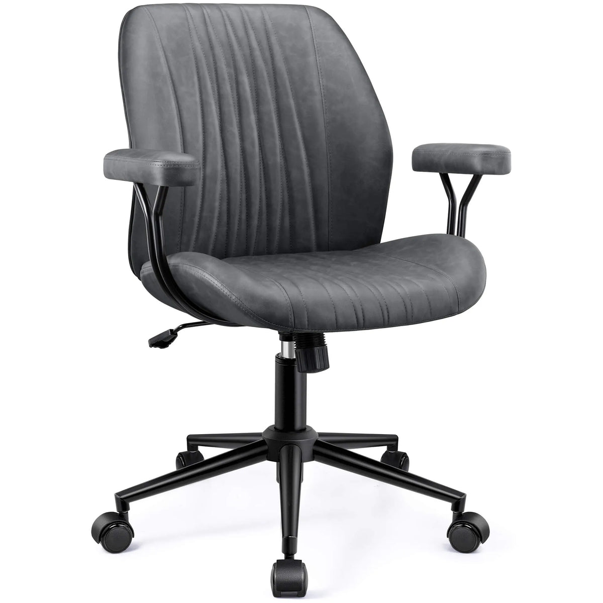 Fauteuil de bureau en daim à dossier haut et réglable avec support lombaire