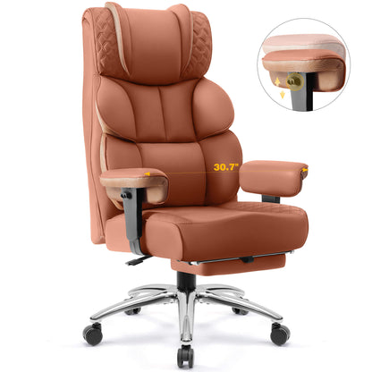 Chaise de bureau exécutive en cuir grand format avec support dorsal