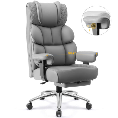 Chaise de bureau exécutive en cuir grand format avec support dorsal