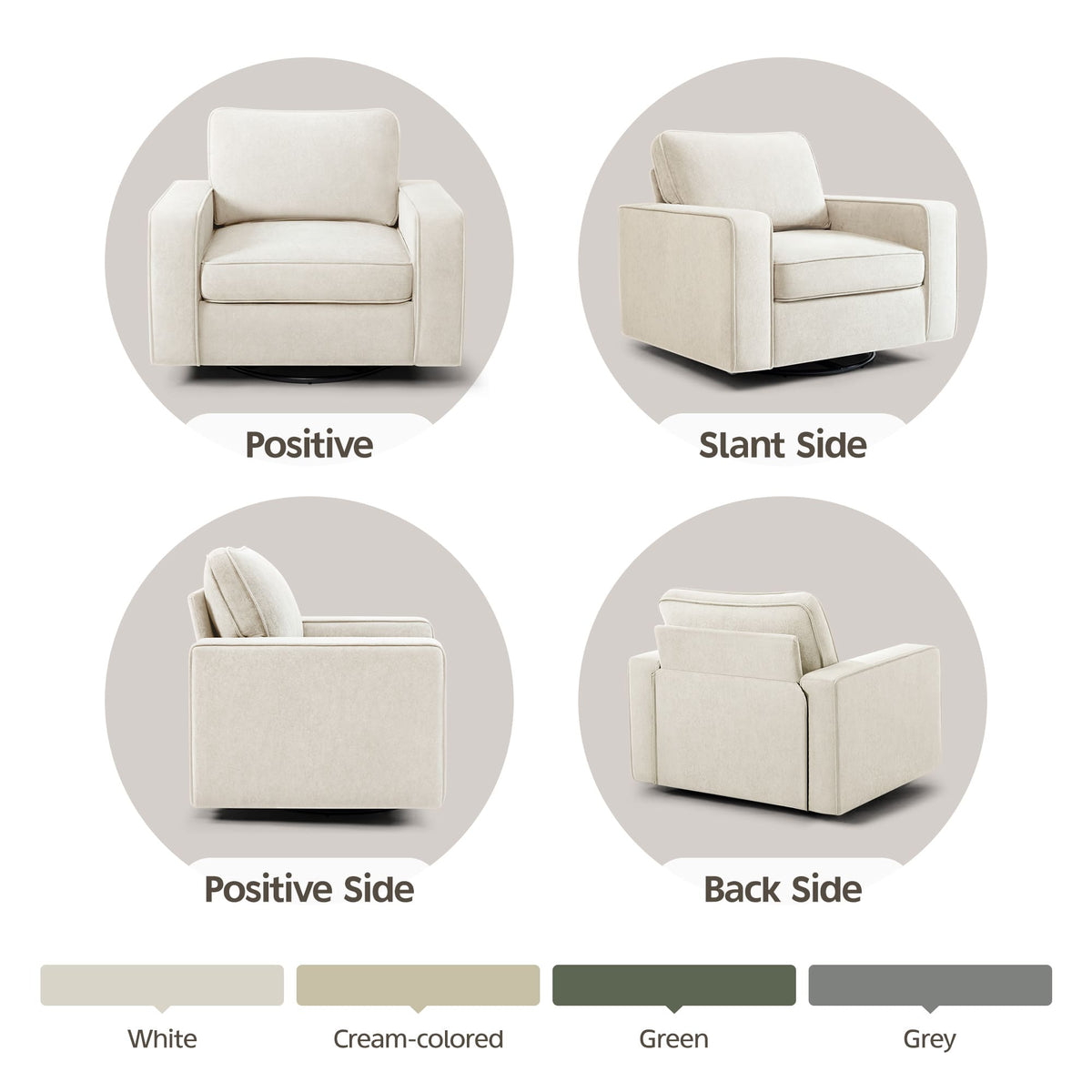 Fauteuil pivotant moderne en forme de tonneau