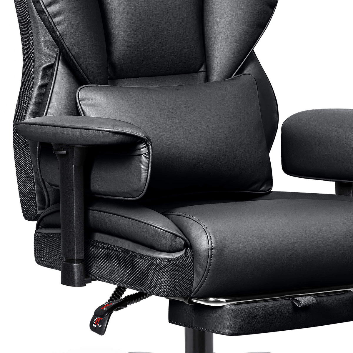 Chaise de bureau exécutive en cuir grand format avec support dorsal