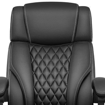 Chaise de bureau ergonomique en cuir à dossier mi-hauteur avec support lombaire 688