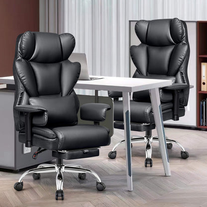 Chaise de bureau exécutive en cuir grand format avec support dorsal