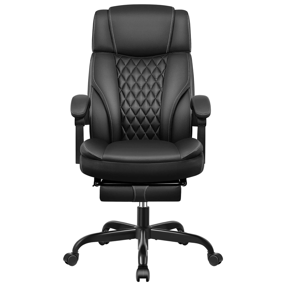 Chaise de bureau ergonomique en cuir à dossier mi-hauteur avec support lombaire 688