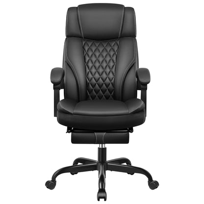 Chaise de bureau ergonomique en cuir à dossier mi-hauteur avec support lombaire 688
