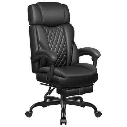 Chaise de bureau ergonomique en cuir à dossier mi-hauteur avec support lombaire 688