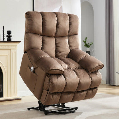 Fauteuil inclinable releveur électrique à positions infinies avec massage et chauffage pour personnes âgées