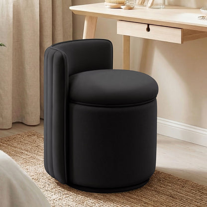 Chaise de vanité en velours avec rangement