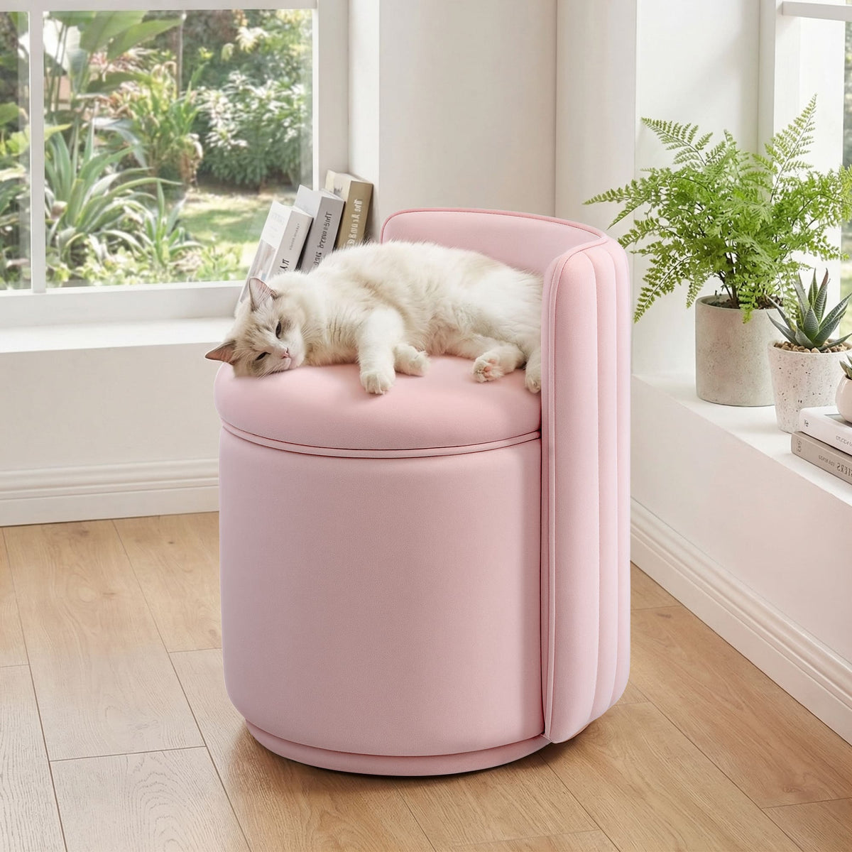 Chaise de vanité en velours avec rangement