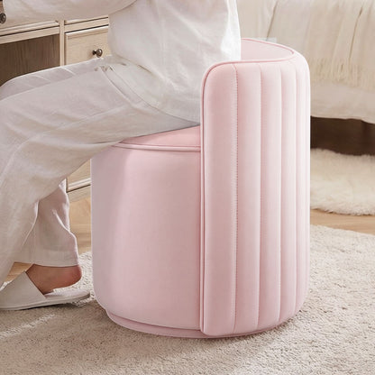 Chaise de vanité en velours avec rangement