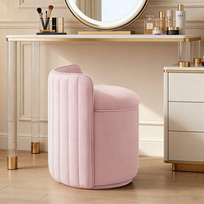 Chaise de vanité en velours avec rangement